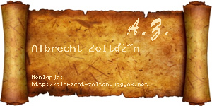 Albrecht Zoltán névjegykártya