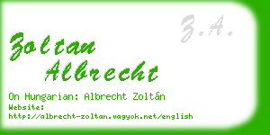 zoltan albrecht business card
